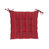 Striped Outdoor Waterproof Tufted Chair Pad Red - Set of 2