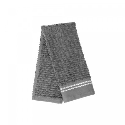 Luxury Stitch Hand Towel 16 x 27 Cool Grey - Set of 6 Towels|Essuie-mains brodé luxueux 16 x 27 gris froid - ensemble de 6 serviettes