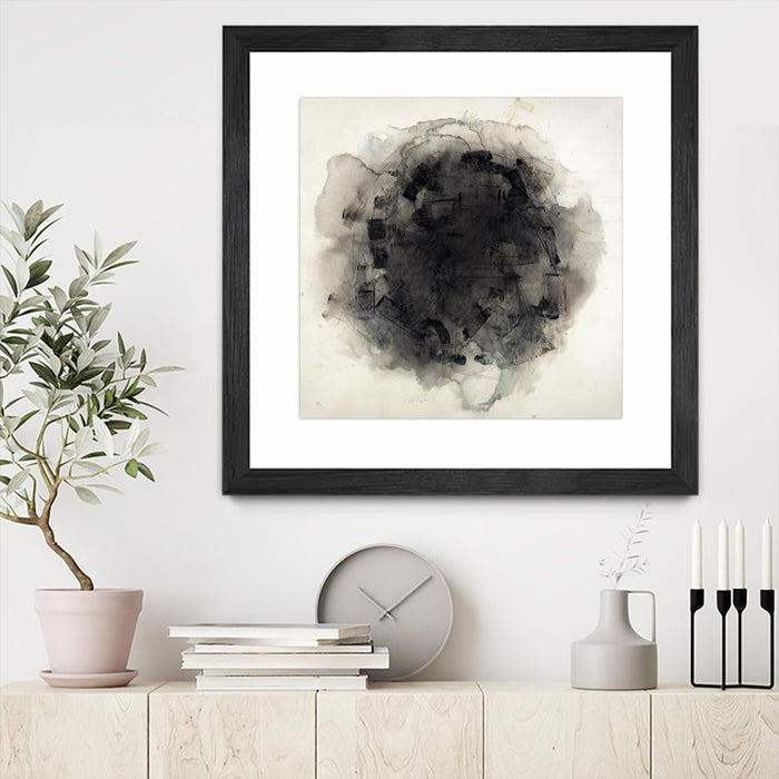 \"Positives And Negatives I\" Matted and Framed Black 36x36 Wall Art