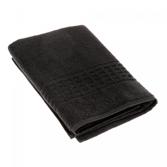 Basketweave Bath Towel 27 x 50 Black - Set of 2 Towels