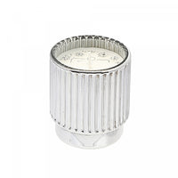 4.6oz Ribbed Silver Electroplated Scented Candle Winter Berry - Set of 2