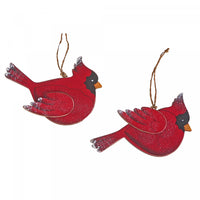 Wooden Cardinal Christmas Ornament - Set of 12