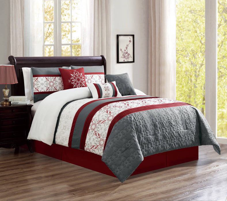 Lampa 7-Piece Queen Comforter - Red