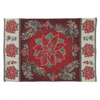 Tapestry Unbacked Placemat Poinsettia - Set of 12