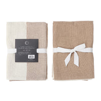 3 Pack Dual Waffle Kitchen Towel Set Tan Kitchen Linen