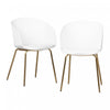 Flam White and Gold Dining Chairs - Set of 2