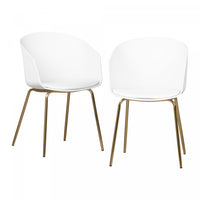 Flam White and Gold Dining Chairs - Set of 2 