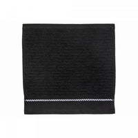 Luxury Stitch Wash Cloth 12 x 12 Black - Set of 6 Towels