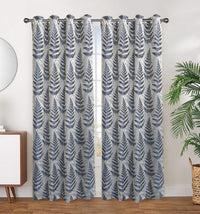 Denain Grommet Pair of Blue Curtain Panels - 54x95