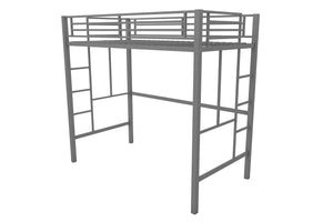 DHP Twin Metal Loft Bed - Silver