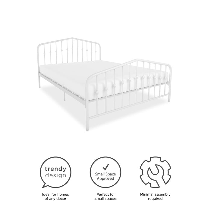 Novogratz Bushwick Metal Queen Bed - White