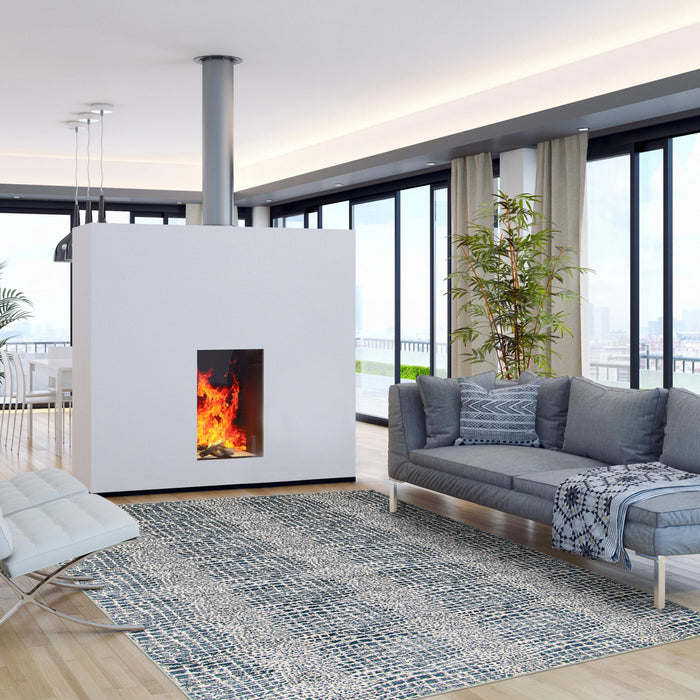 Kecia Navy/cream Rug 5'3\" X 7'3\" Area Rug