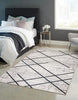 Damali Ivory/Blue Machine Washable Area Rug - 5'0" x 7'0"
