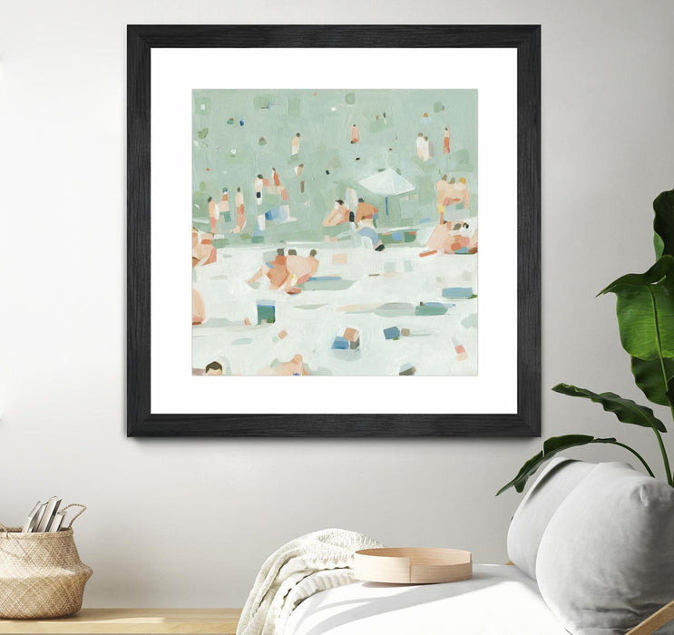 \"Summer Confetti I\" Matted and Framed Black 30x30 Wall Art