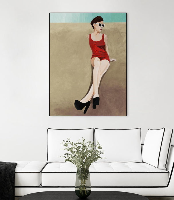 \"Rays Of Glamour\" Canvas Framed Black 30x40 Wall Art
