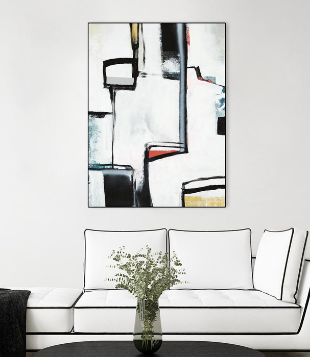 \"The A Line I\" Canvas Framed Black 30x40 Wall Art