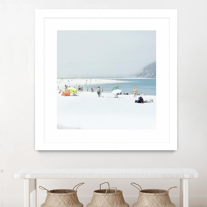 \"Troia\" Matted and Framed White 30x30 Wall Art