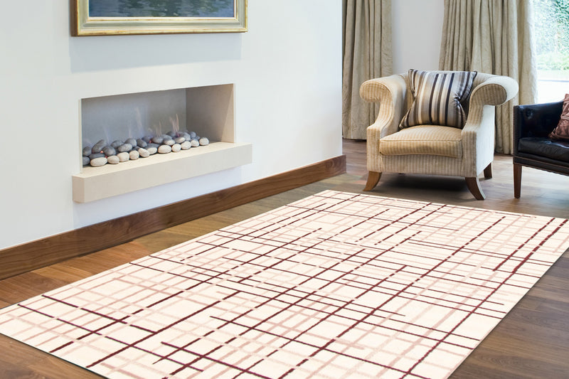 Taite Cream-Bordeaux Area Rug - 7'10\" x 10'2\"