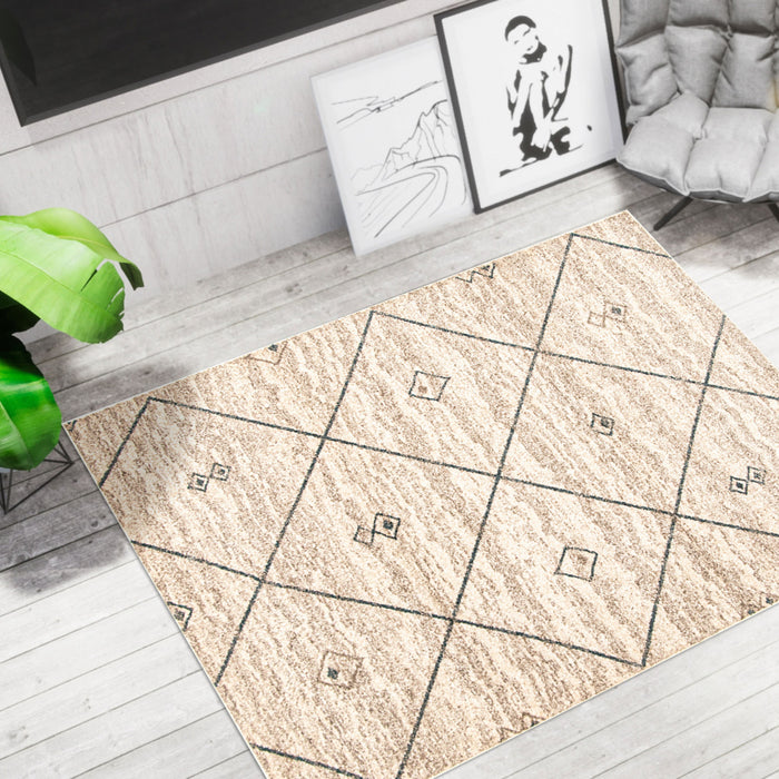 Grande Ivory/Blue 6'7\" X 9'6\" Area Rug
