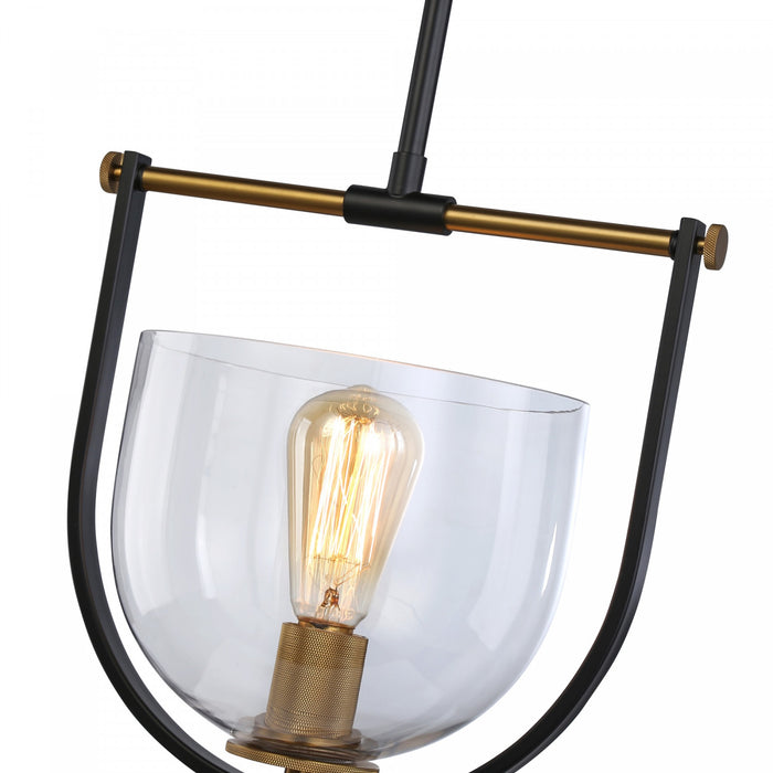 Cheshire Black & Brass 1-Light Pendant