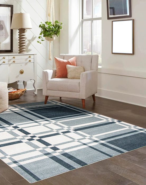 Roma Blue Machine Washable Area Rug - 8'0\" x 10'0\"