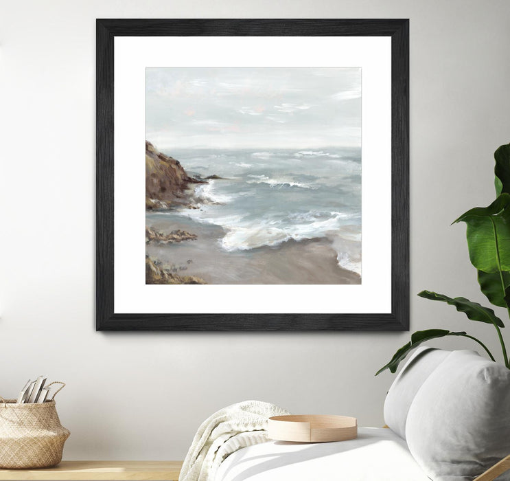 \"Beautiful Bay\" Matted and Framed Black 30x30 Wall Art