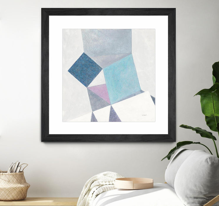 \"Bay Bridge V1\" Matted and Framed Black 36x36 Wall Art