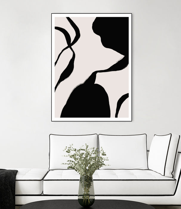 \"Mouvement\" Canvas Framed Black 18x24 Wall Art