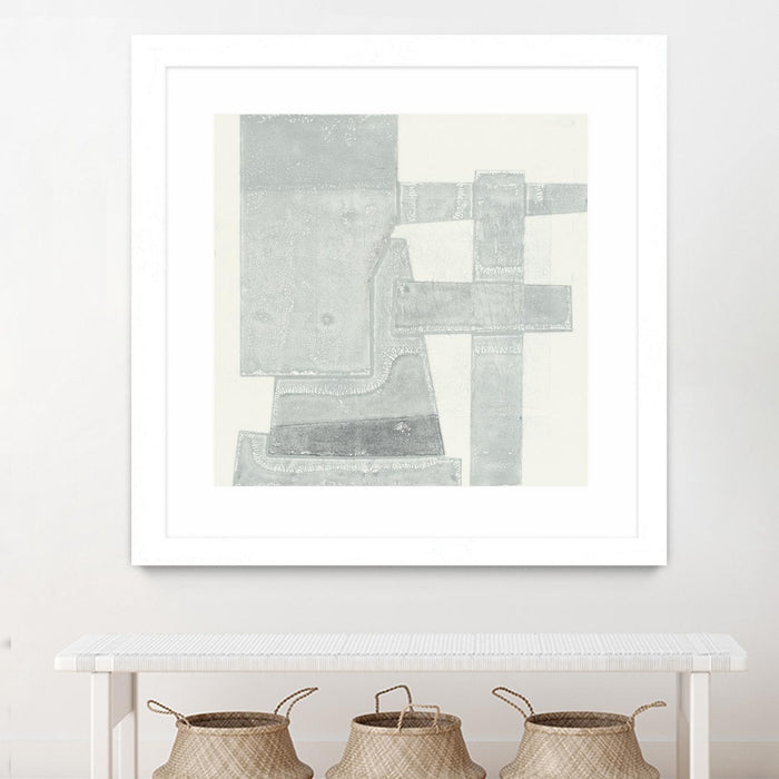 \"Orien\" Matted and Framed White 36x36 Wall Art