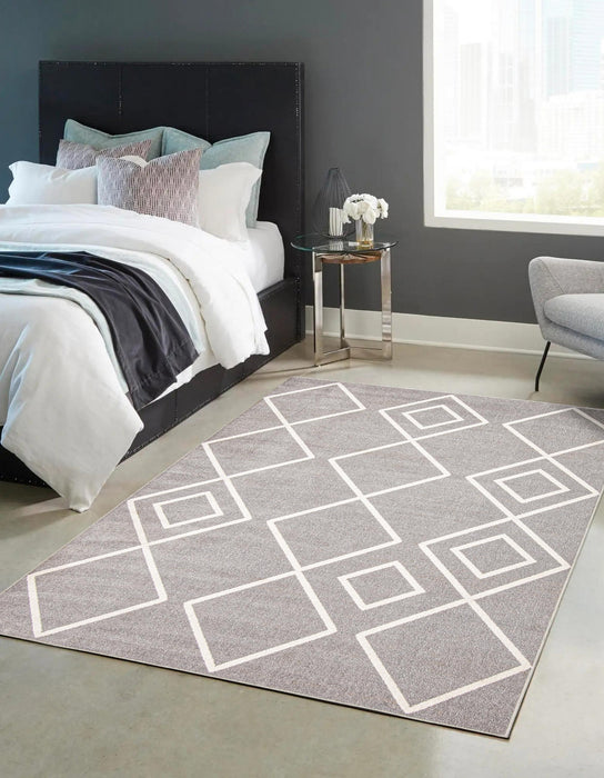 Kenza Grey Machine Washable Area Rug - 3'0\" x 5'0\"