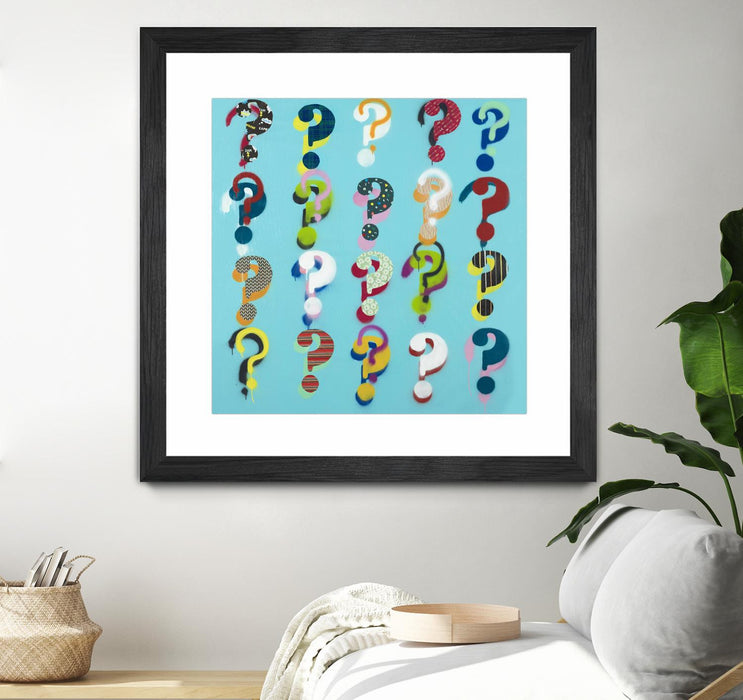 \"Pop The Question\" Matted and Framed Black 30x30 Wall Art