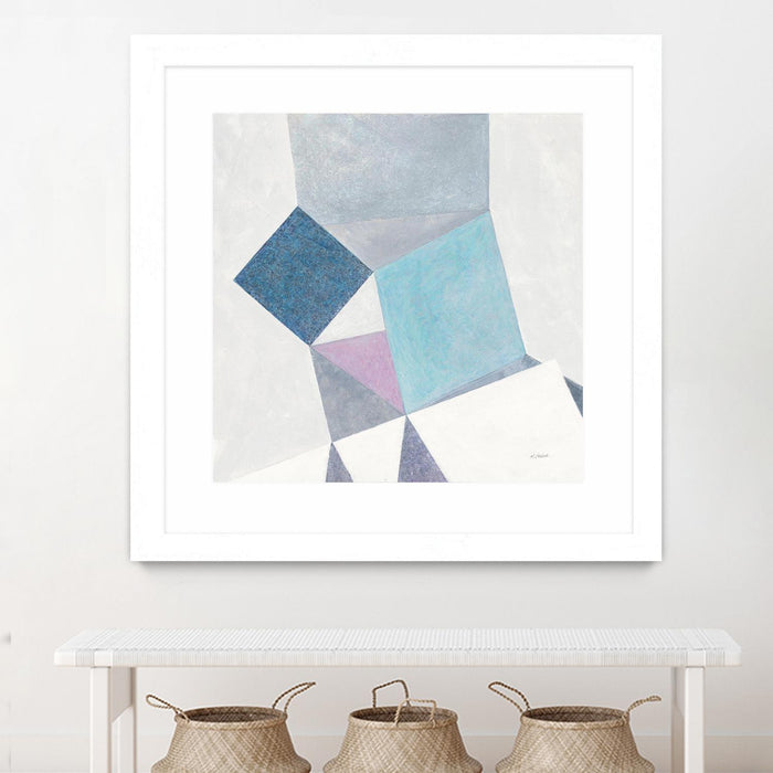 \"Bay Bridge V1\" Matted and Framed White 36x36 Wall Art