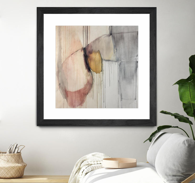 \"Trapped Silence\" Matted and Framed Black 36x36 Wall Art