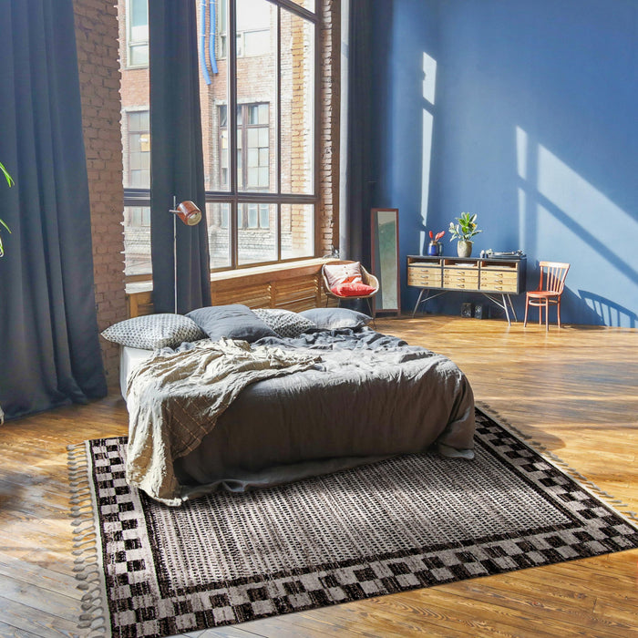 Vera Quattro Ivory/Grey Area Rug - 5'2\" x 7'5\"