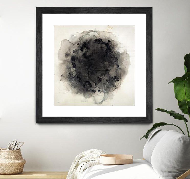 \"Positives And Negatives I\" Matted and Framed Black 36x36 Wall Art