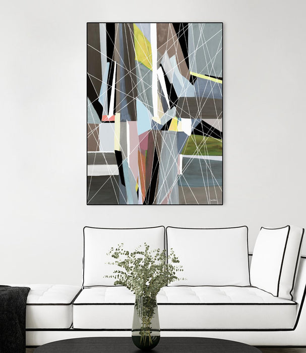 \"Oceanrain\" Canvas Framed Black 24x32 Wall Art