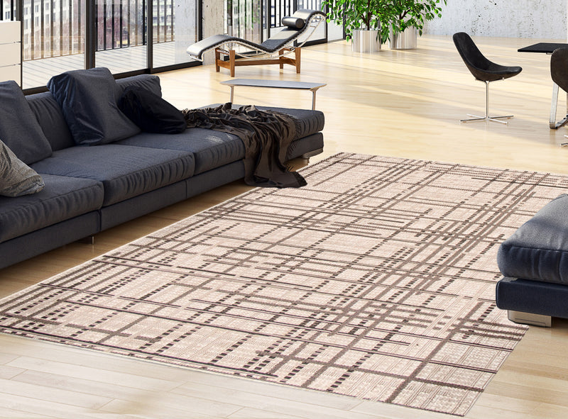 Sadie Burburry Silver-Black Area Rug - 5'3\" x 7'7\"
