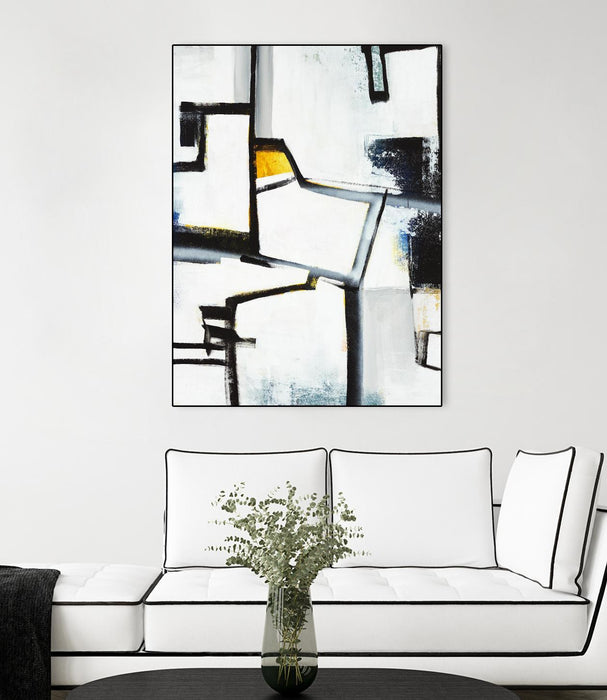 \"The A Line Ii\" Canvas Framed Black 24x32 Wall Art