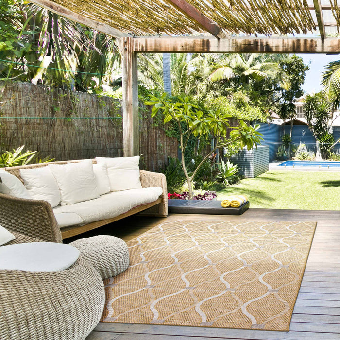 Neisha Abstract Gold Rug 6'7\" X 9'6\" Area Rug