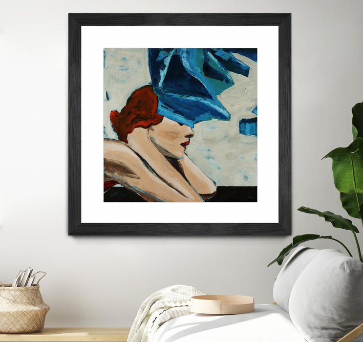 \"On The Rocks\" Matted and Framed Black 30x30 Wall Art
