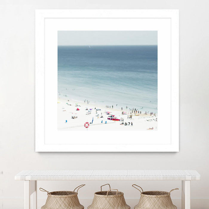 \"Sesimbra Ii\" Matted and Framed White 36x36 Wall Art