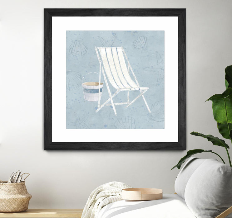 \"Serene Seaside Iii\" Matted and Framed Black 30x30 Wall Art