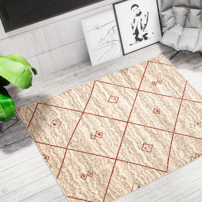 Grande Ivory/Red 3'11\" X 5'7\" Area Rug