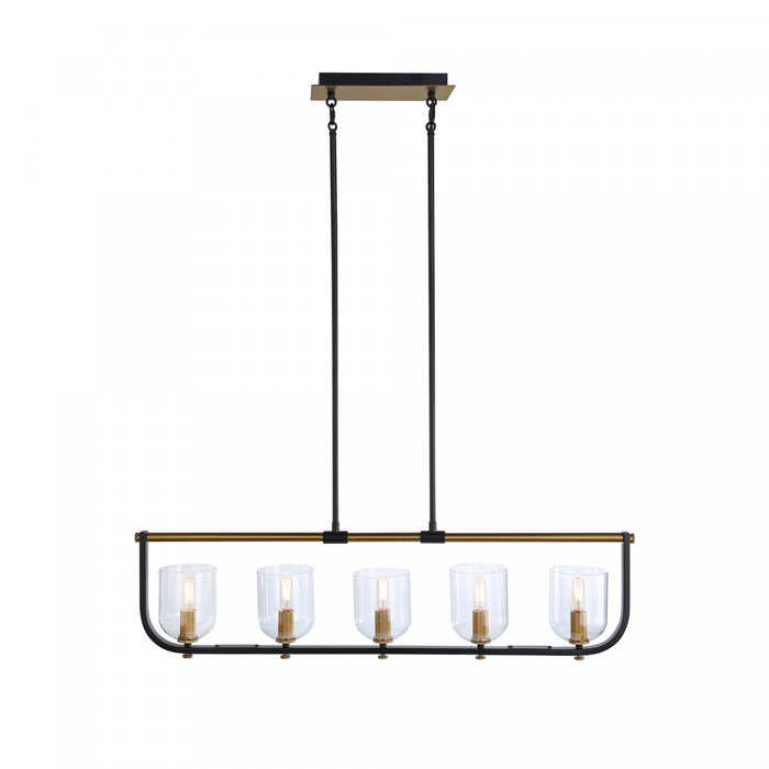 Cheshire Black & Brass 5-Light Island Light