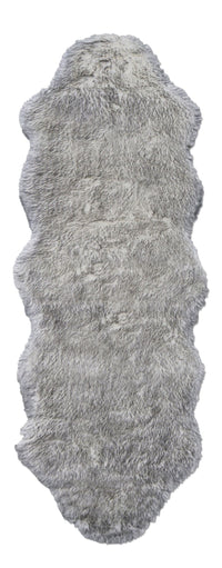 Marcia Sheepskin Plush Grey Tip Area Rug - 2'0