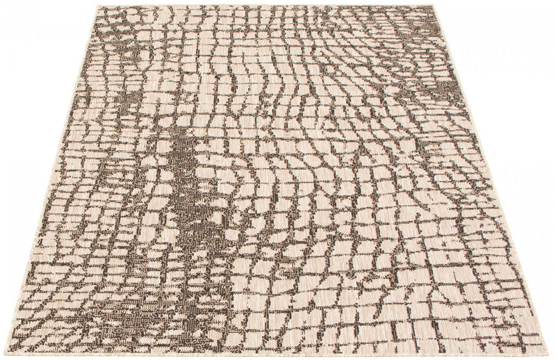 Sadie Safari Silver-Black Area Rug - 3'11\" x 5'7\"
