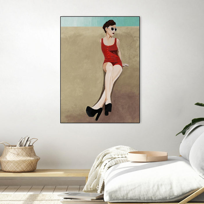 \"Rays Of Glamour\" Canvas Framed Black 30x40 Wall Art