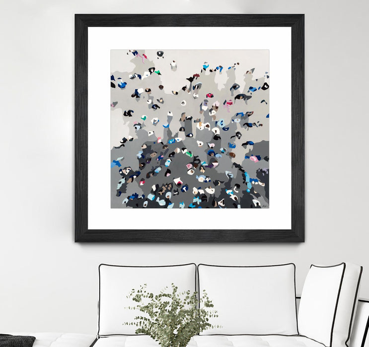 \"Crowd Sourcing\" Matted and Framed Black 30x30 Wall Art