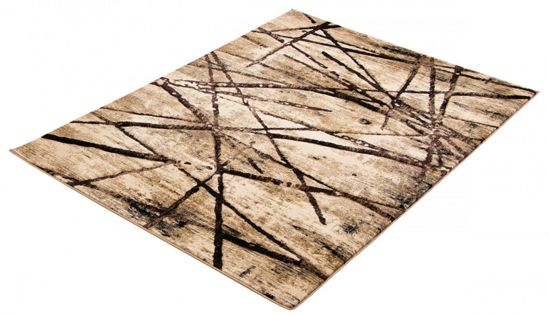 Cherokee Chocolate, Gold Area Rug - 5'3\" X 7'3\" 