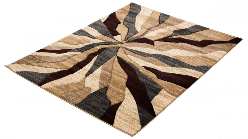 Mayoree Brown, Beige & Black Area Rug - 3'11\" X 5'7\" 